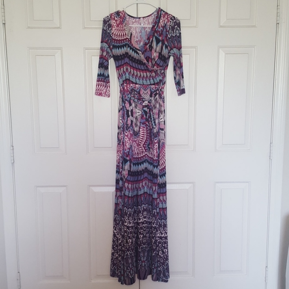 PinkBlush Maternity Quarter Sleeve Maxi Wrap Dress